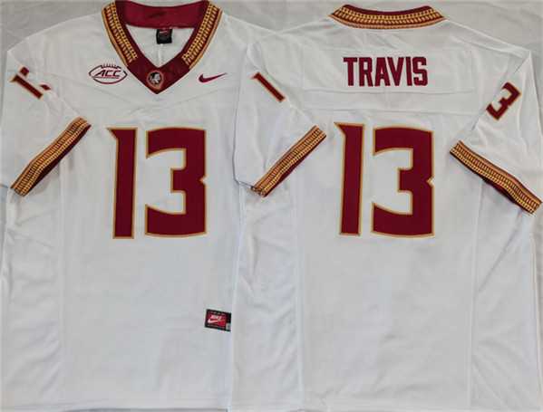Men%27s Florida State Seminoles #13 Jordan Travis White 2023 F.U.S.E Stitched Jersey